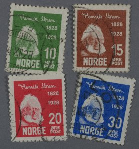 Norway #132-135 Used Fine Place Cancels One Dated HRMs