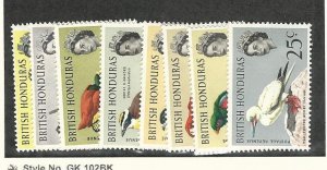 British Honduras, Postage Stamp, #167-174 Mint Hinged, 1962 Birds