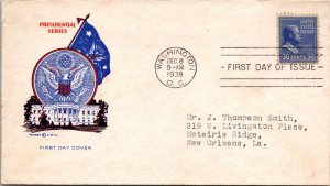 FDC 1938 SC #830 Pavois Cachet - Washington DC - Single - J729