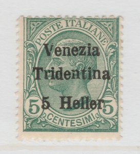 Austria Italian Occupation Trentino Issue 1918 5h on 5c MH* Stamp A21P8F4775-