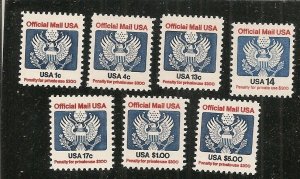 USA   Scott   O127-33  Eagle   MNH