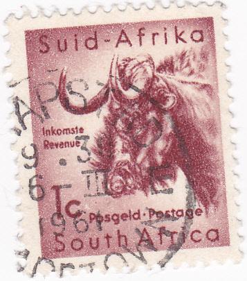 South Africa - 1954 Wild AnimalsWildebeeste 1d used SG 152