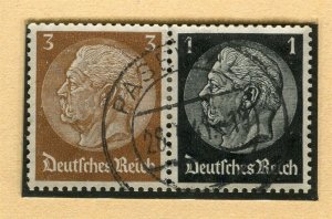 GERMANY; 1933-41 early Hindenburg issue fine used booklet pair