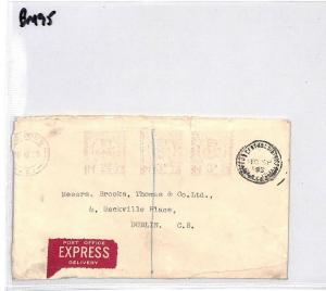 GB MULTIPLE METER FRANKING 1953 Express RUBEROID Cover {samwells-covers} BM95