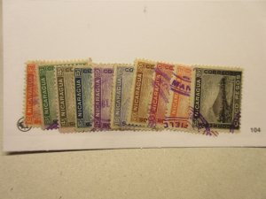 NICARAGUA Scott 122-125, 127-130, 132, 133, USED Cat $8.90