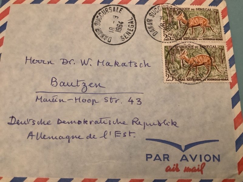 Senegal 1964 to Germany Deer  Air Mail Stamps Cover R41556 