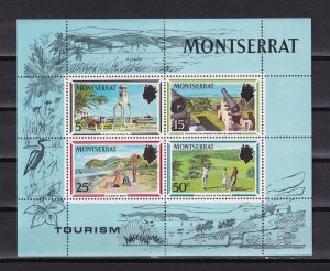 LI07 Montserrat 1970 Tourism  mint hinged stamps  mini sheet