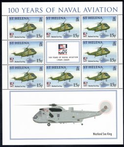 ST HELENA 2009 Naval Aviation Sheets; Scott 978-81, SG 1094-97; MNH