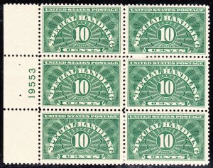 US QE1 10c Special Handling Plate # 19553 Block of 4 Mint VF OG NH SCV $75