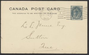 1902 Toronto Canada International Machine ERD FEB 13 On Victoria Leaf PSC