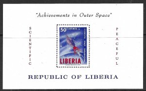 LIBERIA 1964 Satellite Space Airmail Souvenir Sheet Sc C162 MNH