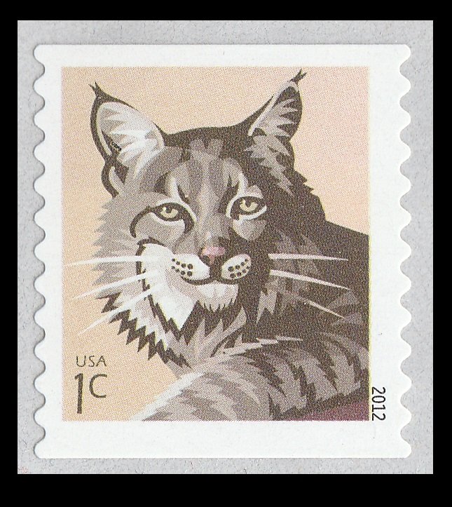 US 4672 Bobcat 1c single (1 self adhesive stamp from coil) MNH 2012