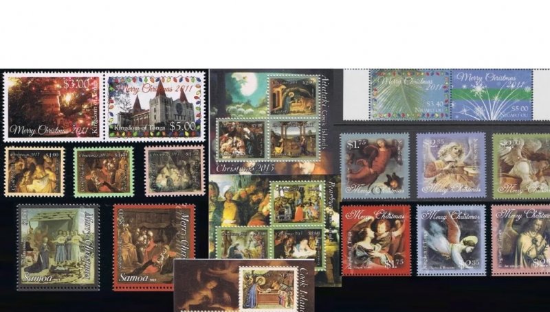 Australian Islands Group - Christmas 2013: 24 stamps and Souvenir Sheets (NEV...