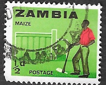 Zambia Scott #4 1/2p ‭Farmer and Silo (1964) Used