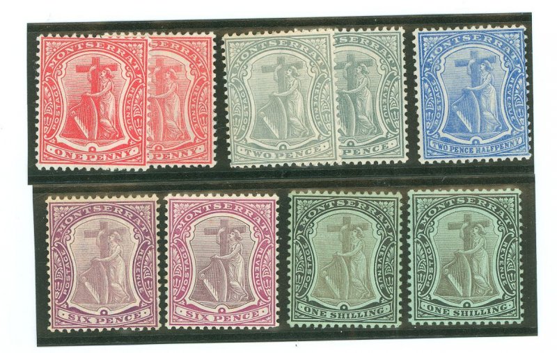 Montserrat #32-34/36-37 Unused Single
