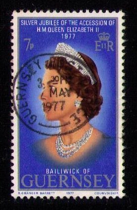 Guernsey Sc 145 Used QE II 25th ANNIVERSARY Stamp VF