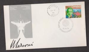 CANADA Scott # 654 On FDC - 1974 Marconi 75th Ann First Wireless Signal Issue