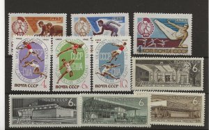 Russia 1965 three sets, Games, Sport, Metro sg.3174-6, 3179-81, 3213-6   MNH