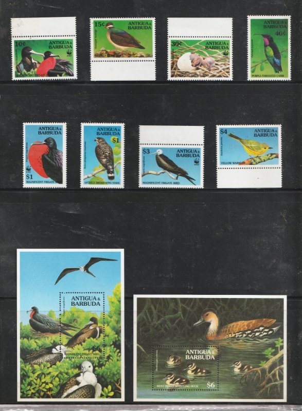 1994 Antigua & Barbuda Sc# 1847-56 - Indigenous Birds. MNH set. Cv$20.25