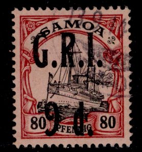 SAMOA QV SG109, 9d on 80pf black & carmine-rose, FINE USED. Cat £110.