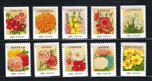 US Scott # 4754 - 4763 / 2013 Vintage Seed Packets  set of 10 singles  MNH