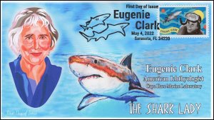 22-083, 2022, Eugenie Clark, First Day Cover, Pictorial Postmark, Shark Research