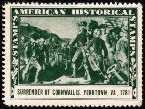 1930's US Poster Stamp American Historical Series Surrender of Cornwallis