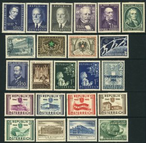 Austria #587-608 Postage Stamp Collection Europe 1953-1955 Mint LH
