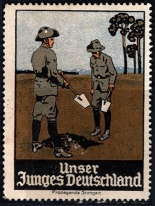 Vintage Germany Poster Stamp Our Young Germany Boy Scouts