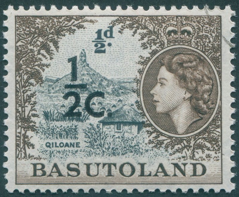 Basutoland 1961 ½c on ½d grey-black & sepia SG58 CTO