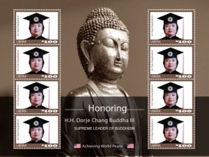 Liberia - 2020 H.H. Dorje Chang Buddha III - 8 Stamp Sheet - LIB200305c