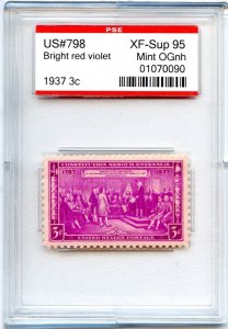 US SCOTT #798 MINT-XF-SUP-OG-NH GRADED 95 PSE ENCAPSULATED SMQ $45 (8/14/24 GP)