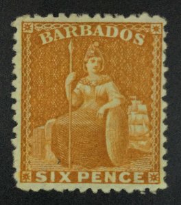 MOMEN: BARBADOS SG #70 1875-81 MINT OG LH £650 LOT #62042