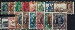 BAHRAIN SG20/37 1938-41 OVERPRINT SET ON INDIA USED (d)