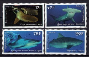 French Polynesia 1127-1130 MNH Marine Life Sharks ZAYIX 0524S0438