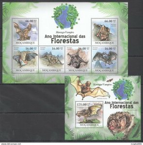 2011 Mozambique Fauna Florestas Animals Bats Morcego-Vampiro Kb+Bl ** Bc1251