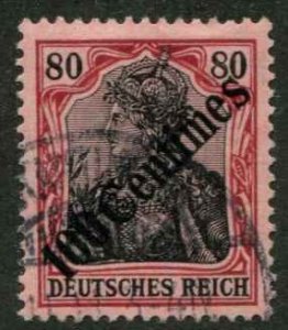 German Offices Turkey SC# 59 o/p 100c on 80pf Germany wmk 125 MH