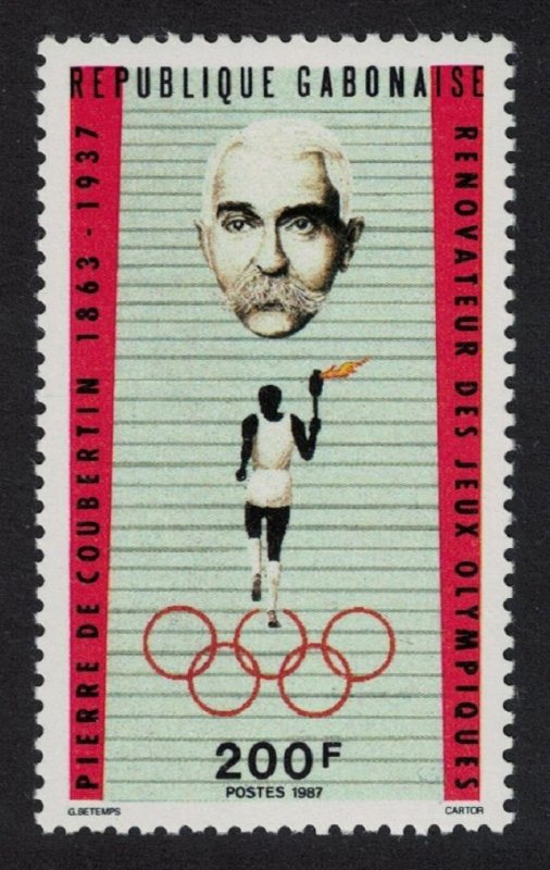 Gabon Pierre de Coubertin founder of modern Olympic Games 1987 MNH SG#987