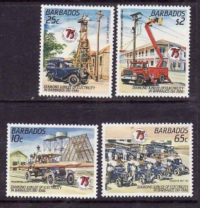 Barbados-Sc#689-92- id9- unused NH set-Electrification-1986-