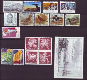 Z882 JLstamps 1987 iceland mnh year set #637-up