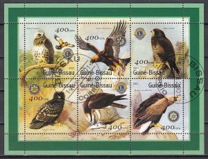 Guinea Bissau, Mi cat. 1437-1442 A. Birds of Prey sheet. Canceled.