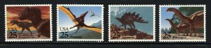 SCOTT 2422-25 1989 25 CENT PREHISTORIC ANIMALS ISSUE COMPLETE SET MNH OG VF!