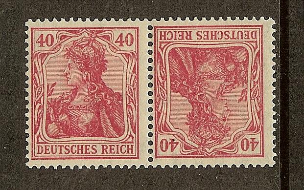 Germany, Scott #124a, 40pf Germania, Tete Beche Pair, MLH