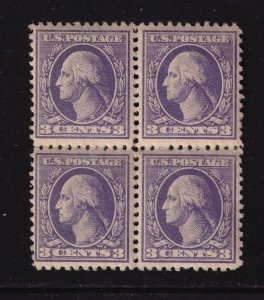 1918 Sc 530 3c purple MNH full original gum, Type IV, block of 4