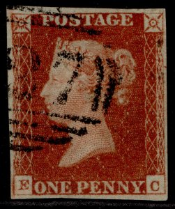 GB QV SG8, 1d red-brown, FINE USED. Cat £35.  EC 