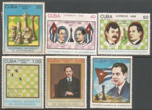 CUBA 3043-48 MNH CHESS CAPABLANCA TONING Y304-6