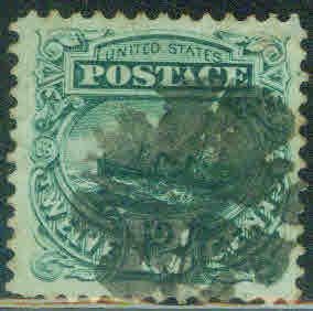 USA Scott 117 12c 1869 steam ship stamp CV $160