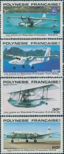 French Polynesia 1980 Sc#C180-183,SG335-338 Aircraft set MNH