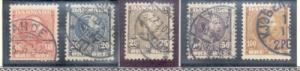 Denmark Sc 65-9 1904 Christian IX stamp set used