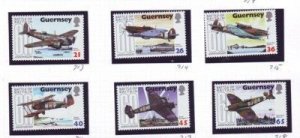 Guernsey Sc 713-718 2000 Battle of Britain Anniversary stamp set mint NH